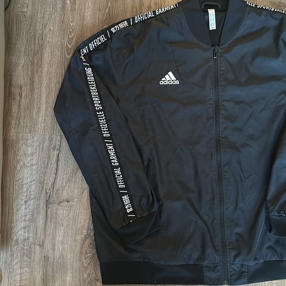 Rare Black Adidas Vetements Anthem Bomber Jacket FTBL Nylon Glanz DP2681 XXL - Picture 3 of 6